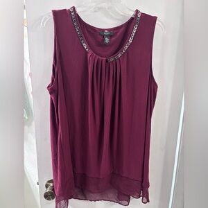 Alfani Burgundy Tank Blouse